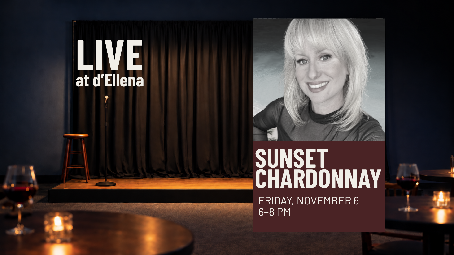 Sunset Chardonnay performs at d’Ellena on Friday, November 6 from 6–8 PM.